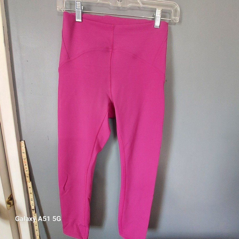 Lululemon All The Right Places‎ High Rise Crop Leggings Magenta Pink Womens Sz 6